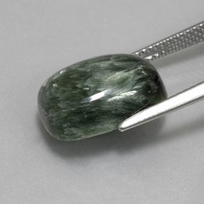 6,35 ctw natürlicher grüner Seraphinit, Kissenschliff, Lichtundurchlässig