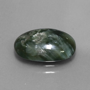 3,20 ctw natürlicher grüner Seraphinit, Oval Schliff, Lichtundurchlässig
