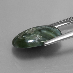 3,20 ctw natürlicher grüner Seraphinit, Oval Schliff, Lichtundurchlässig
