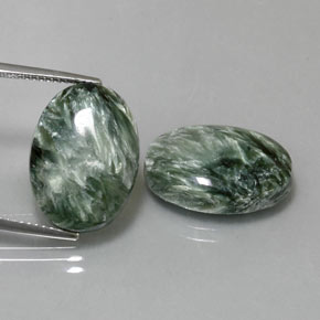  ct natürliche grüner Seraphinit-Edelsteine, Oval Schliff, Lichtundurchlässig