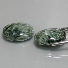  ct natürliche grüner Seraphinit-Edelsteine, Oval Schliff, Lichtundurchlässig