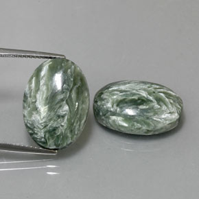  ct natürliche grüner Seraphinit-Edelsteine, Oval Schliff, Lichtundurchlässig