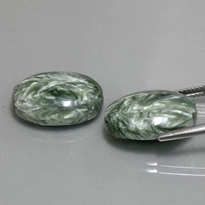  ct natürliche grüner Seraphinit-Edelsteine, Oval Schliff, Lichtundurchlässig