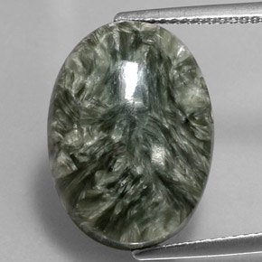 9,70 ctw natürlicher grüner Seraphinit, Oval Schliff, Lichtundurchlässig