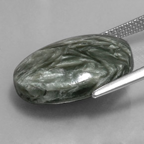 9,46 ctw natürlicher grüner Seraphinit, Oval Schliff, Lichtundurchlässig