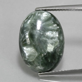 8,27 ctw natürlicher grüner Seraphinit, Oval Schliff, Lichtundurchlässig