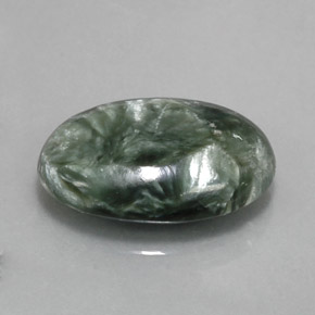8,27 ctw natürlicher grüner Seraphinit, Oval Schliff, Lichtundurchlässig