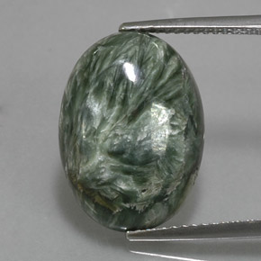 8,69 ctw natürlicher grüner Seraphinit, Oval Schliff, Lichtundurchlässig