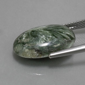 8,69 ctw natürlicher grüner Seraphinit, Oval Schliff, Lichtundurchlässig