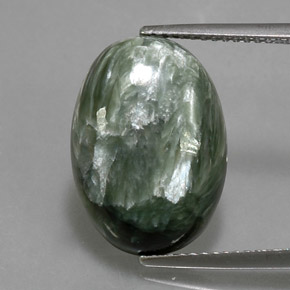 9,17 ctw natürlicher Grün Seraphinite, Oval Schliff, Lichtundurchlässig