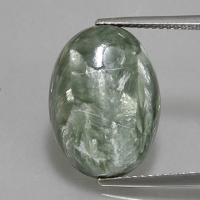 8,60 ctw natürlicher grüner Seraphinit, Oval Schliff, Lichtundurchlässig