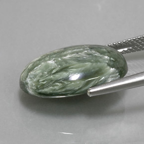 8,60 ctw natürlicher grüner Seraphinit, Oval Schliff, Lichtundurchlässig