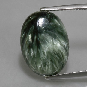 8,39 ctw natürlicher grüner Seraphinit, Oval Schliff, Lichtundurchlässig