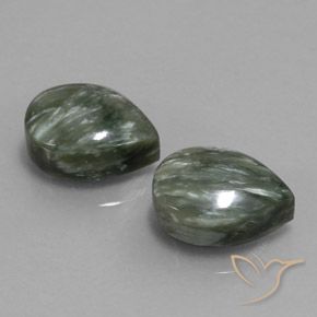 12.57 ct natürliche Erdiges Grün Seraphinite-Edelsteine, Birnenform, Lichtundurchlässig