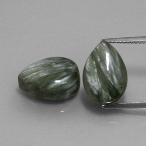 11,51 ct natürliche grüner Seraphinit-Edelsteine, Birnenform, Lichtundurchlässig