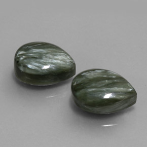 11,51 ct natürliche grüner Seraphinit-Edelsteine, Birnenform, Lichtundurchlässig