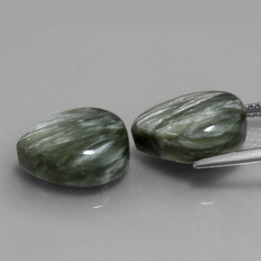 11,51 ct natürliche grüner Seraphinit-Edelsteine, Birnenform, Lichtundurchlässig
