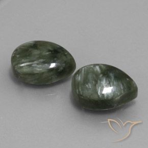 11.80 ct natürliche Erdiges Grün Seraphinite-Edelsteine, Birnenform, Lichtundurchlässig