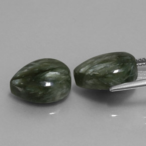 ct natürliche Grün Seraphinite-Edelsteine, Birnenform, Lichtundurchlässig
