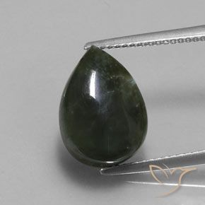 5.86ct Natürlicher Waldgrün Seraphinite, Birnenform, Lichtundurchlässig