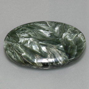 37,48 ctw natürlicher grüner Seraphinit, Oval Schliff, Lichtundurchlässig