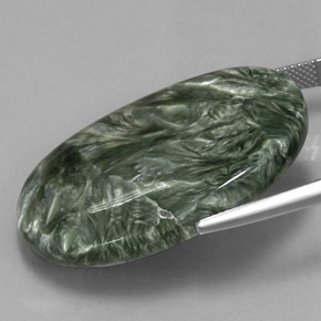 37,48 ctw natürlicher grüner Seraphinit, Oval Schliff, Lichtundurchlässig