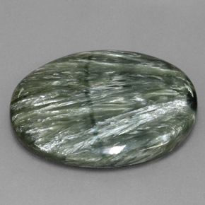 49,44 ctw natürlicher grüner Seraphinit, Oval Schliff, Lichtundurchlässig