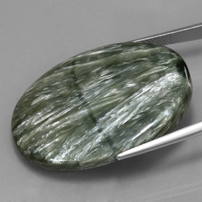 49,44 ctw natürlicher grüner Seraphinit, Oval Schliff, Lichtundurchlässig