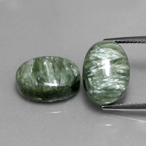  ct natürliche grüner Seraphinit-Edelsteine, Oval Schliff, Lichtundurchlässig