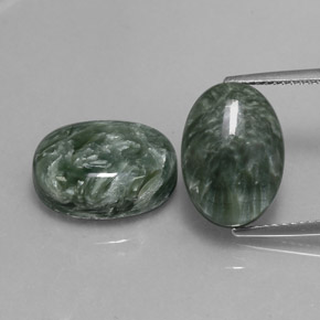 13,60 ct natürliche grüner Seraphinit-Edelsteine, Oval Schliff, Lichtundurchlässig