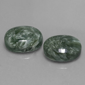 13,60 ct natürliche grüner Seraphinit-Edelsteine, Oval Schliff, Lichtundurchlässig