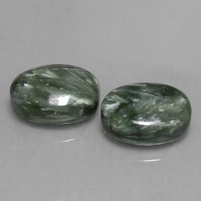 12,97 ct natürliche grüner Seraphinit-Edelsteine, Oval Schliff, Lichtundurchlässig