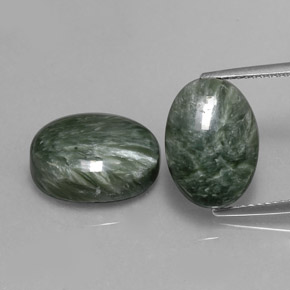 ct natürliche grüner Seraphinit-Edelsteine, Oval Schliff, Lichtundurchlässig