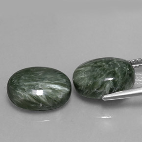  ct natürliche grüner Seraphinit-Edelsteine, Oval Schliff, Lichtundurchlässig