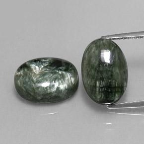 13,29 ct natürliche grüner Seraphinit-Edelsteine, Oval Schliff, Lichtundurchlässig