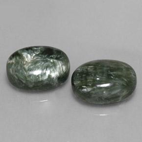13,29 ct natürliche grüner Seraphinit-Edelsteine, Oval Schliff, Lichtundurchlässig