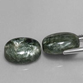13,29 ct natürliche grüner Seraphinit-Edelsteine, Oval Schliff, Lichtundurchlässig