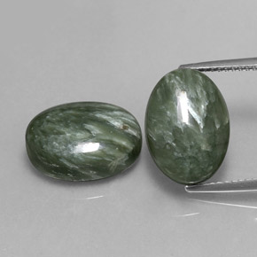 ct natürliche grüner Seraphinit-Edelsteine, Oval Schliff, Lichtundurchlässig