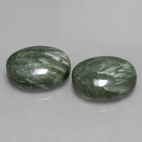  ct natürliche grüner Seraphinit-Edelsteine, Oval Schliff, Lichtundurchlässig