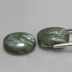  ct natürliche grüner Seraphinit-Edelsteine, Oval Schliff, Lichtundurchlässig