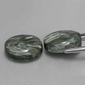 13.50 ct natürliche Mittelgrün Seraphinite-Edelsteine, Oval Schliff, Lichtundurchlässig