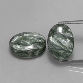  ct natürliche grüner Seraphinit-Edelsteine, Oval Schliff, Lichtundurchlässig