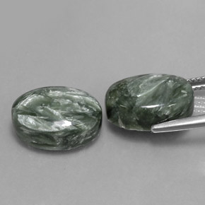  ct natürliche grüner Seraphinit-Edelsteine, Oval Schliff, Lichtundurchlässig