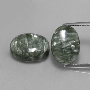  ct natürliche grüner Seraphinit-Edelsteine, Oval Schliff, Lichtundurchlässig