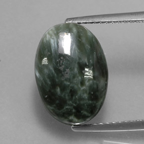 7,19 ctw natürlicher grüner Seraphinit, Oval Schliff, Lichtundurchlässig