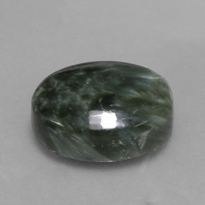 7,19 ctw natürlicher grüner Seraphinit, Oval Schliff, Lichtundurchlässig