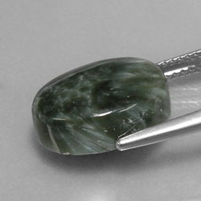 7,19 ctw natürlicher grüner Seraphinit, Oval Schliff, Lichtundurchlässig