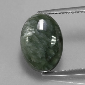 6,53 ctw natürlicher grüner Seraphinit, Oval Schliff, Lichtundurchlässig