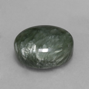 6,53 ctw natürlicher grüner Seraphinit, Oval Schliff, Lichtundurchlässig