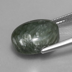6,53 ctw natürlicher grüner Seraphinit, Oval Schliff, Lichtundurchlässig